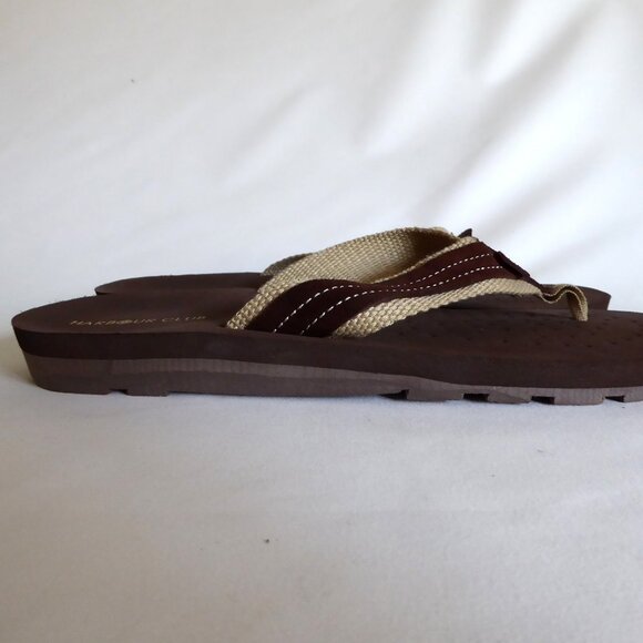 HARBOUR CLUB BRAND MENS BROWN FLIP FLOP SANDALS (NEW) NEVER WORN - Picture 3 of 9